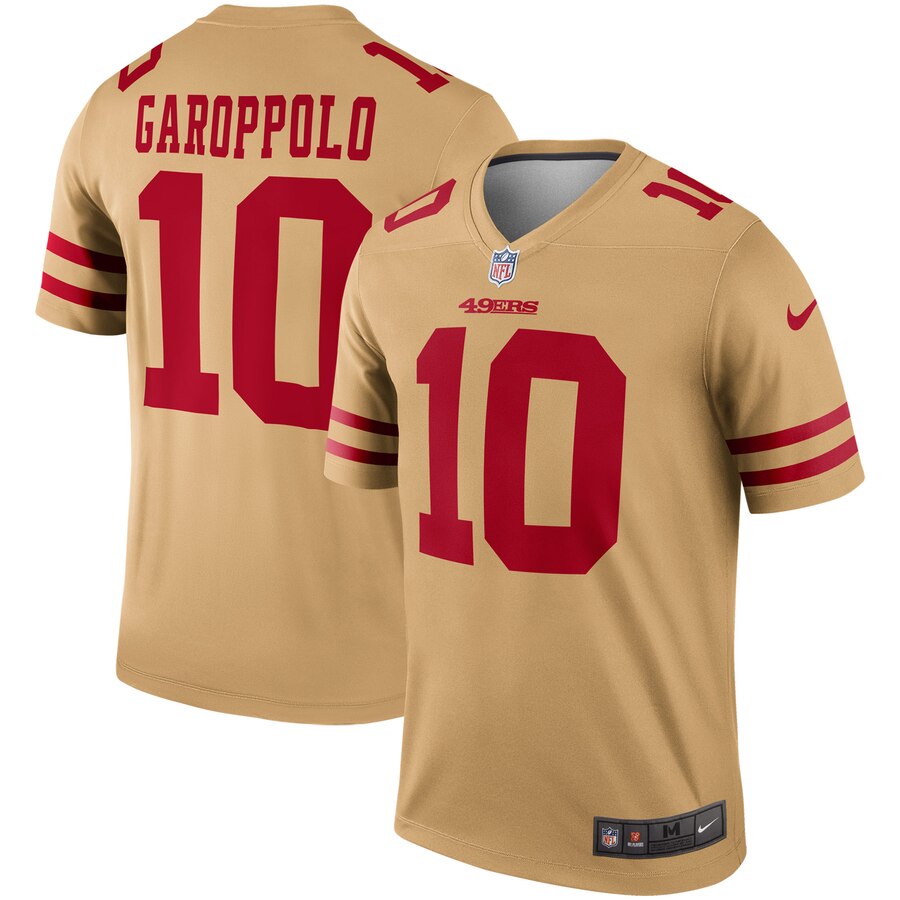 Men San Francisco 49ers #10 Garoppolo Yellow Limited NFL Nike Jersey->new york jets->NFL Jersey